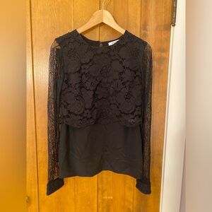 Bailey 44 Black Top with Lace Top and Silk underneath
